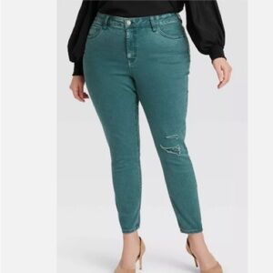 Ava & Viv Women's Skinny Jeans - Teal